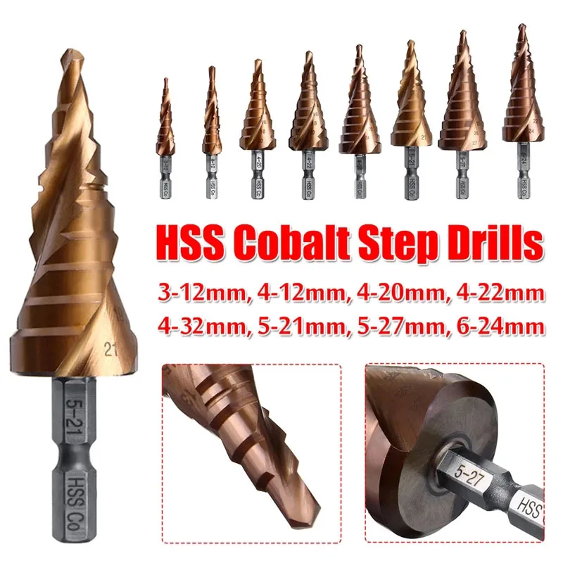 M35 5% Cobalt Step Drill Bit 1/4\