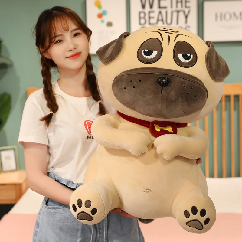 

1pc 63CM Simulation Dog Plush Toys Soft Stuffed Lifelike Animal Shar Pei Pug Doll Sleep Pillow For Children Baby Birthday Gifts