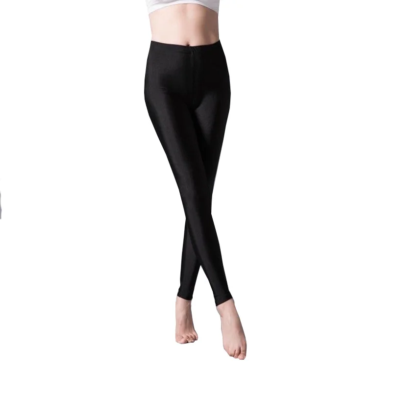 INDJXND Mới 20 Kẹo Màu Sắc Chắc Chắn Huỳnh Quang Quần Legging Nữ Nhiều Màu Sáng Bóng Bóng Thun Nữ Mắt Cá Chân-Chiều Dài Quần