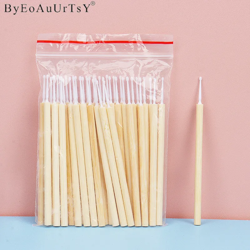 Disposable bamboo Micro Brush Makeup Tool Mascara Wands Swab Microbrush for Eyelashes Extension Makeup Eye shadow brushes Tools