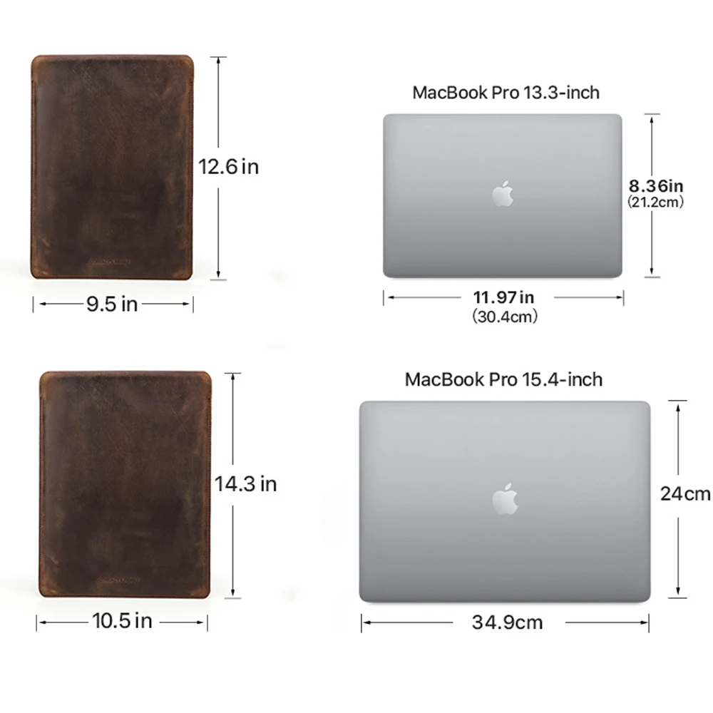 Laptop Case For Macbook Air m2 m3 NEW Pro 13 14 16 Case Sleeve Bag A2179 A2338 M1 A2159 A2289 Genuine Leather DELL XPS Cover