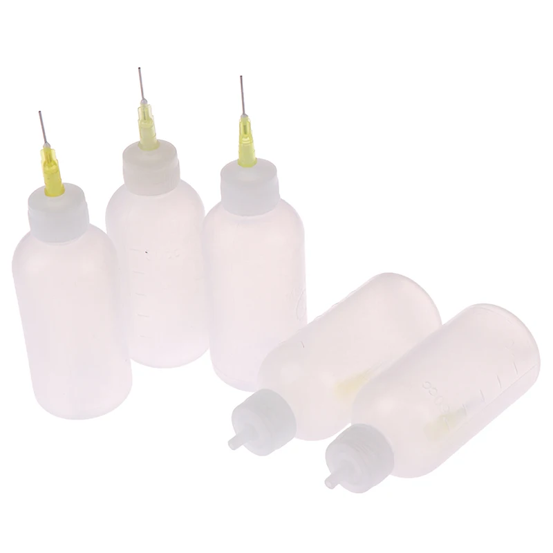 1Pc  Plastic Clear 50ml Transparent Needle Bottles Glue Dispenser Liquid Dropper Bottle for Rosin Solder Flux Paste Bottle