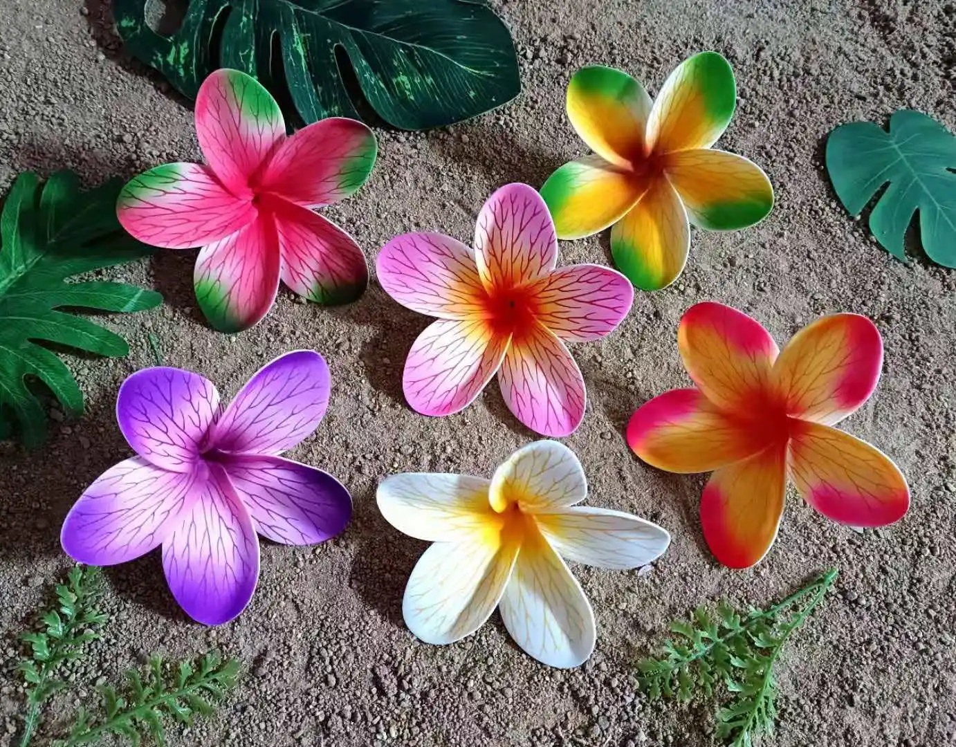 8 pz/lotto F1162 8 colori 16CM schiuma Taire capelli Pick accessori per capelli Hawaii Tropical Flower Headwear