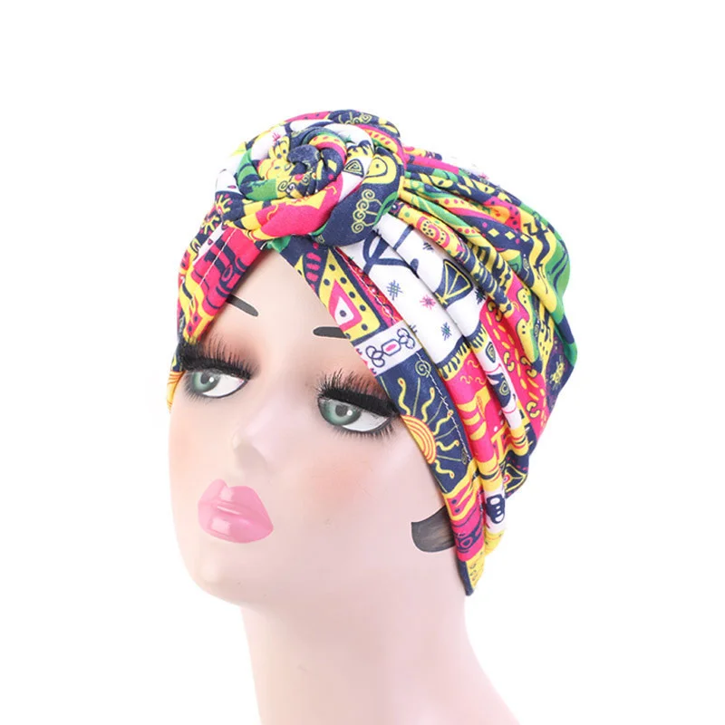 Afrikanische Druck Turban Hut für Frauen Scrunchies Knoten Headwrap Stretch Bandanas Party Headwear Damen Kopftuch Haar Zubehör – Detail 29
