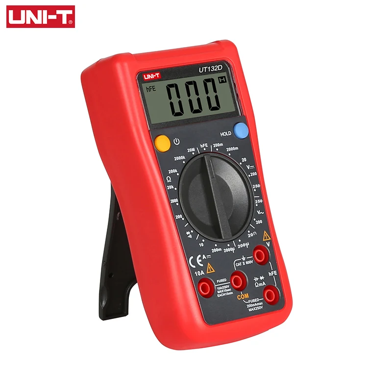 UNI-T UT132A UT132D Handheld Digital Multimeter Manual 1999 Counts AC DC Voltage Resistance Transistor Meter Capacitor Test
