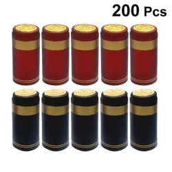 200Pcs PVC Heat Shrink Capsules, Wine Shrink Caps Bottle Seals,  Wine Bottle Capsules Wine Making Bung Stopper Tear Tape Sealed