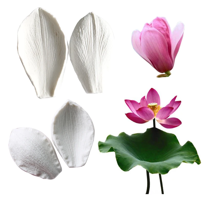 Lotus & Magnolia Veiners Silicone Molds Fondant Sugarcraft Gumpaste Resin Clay Water Paper Flower Cake Decorating Tool M21012435