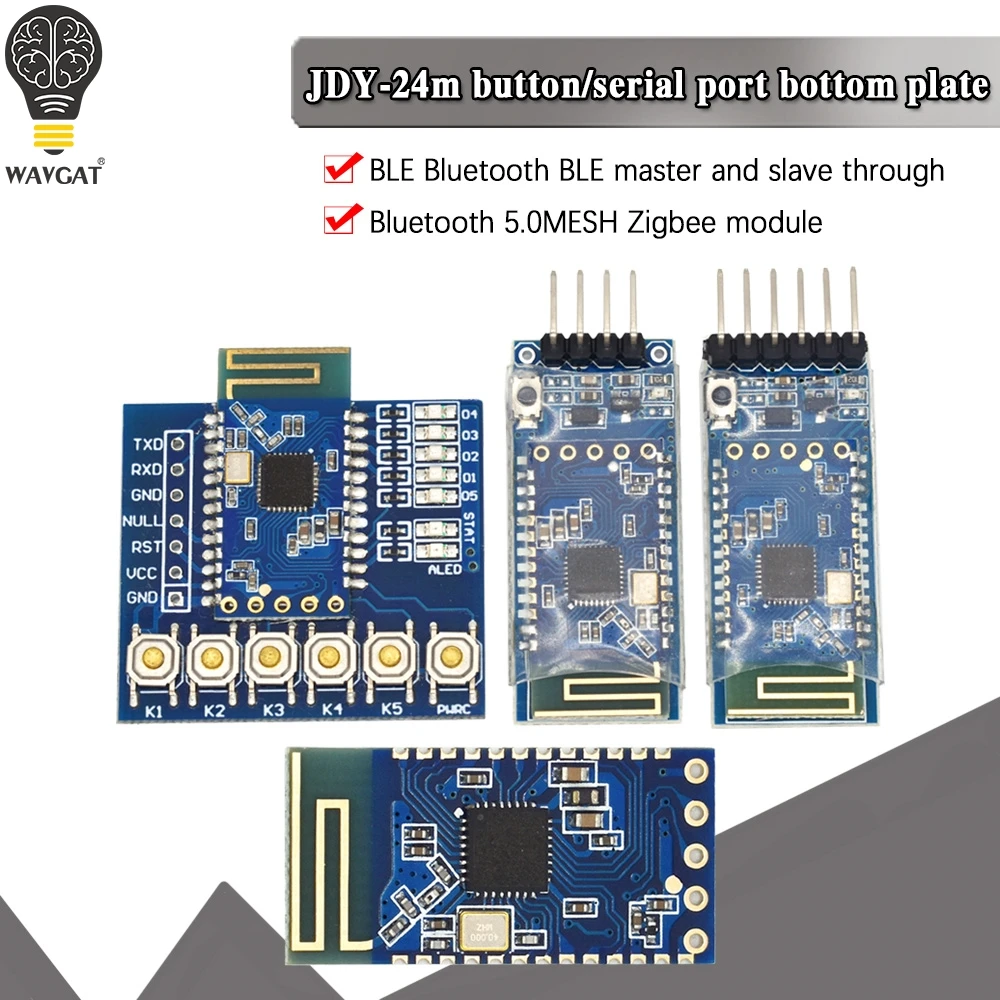 JDY-24M Bluetooth 5.0 MESH Zigbee Module BLE JDY-24 Master Slave Through the Base Plate With Buttons