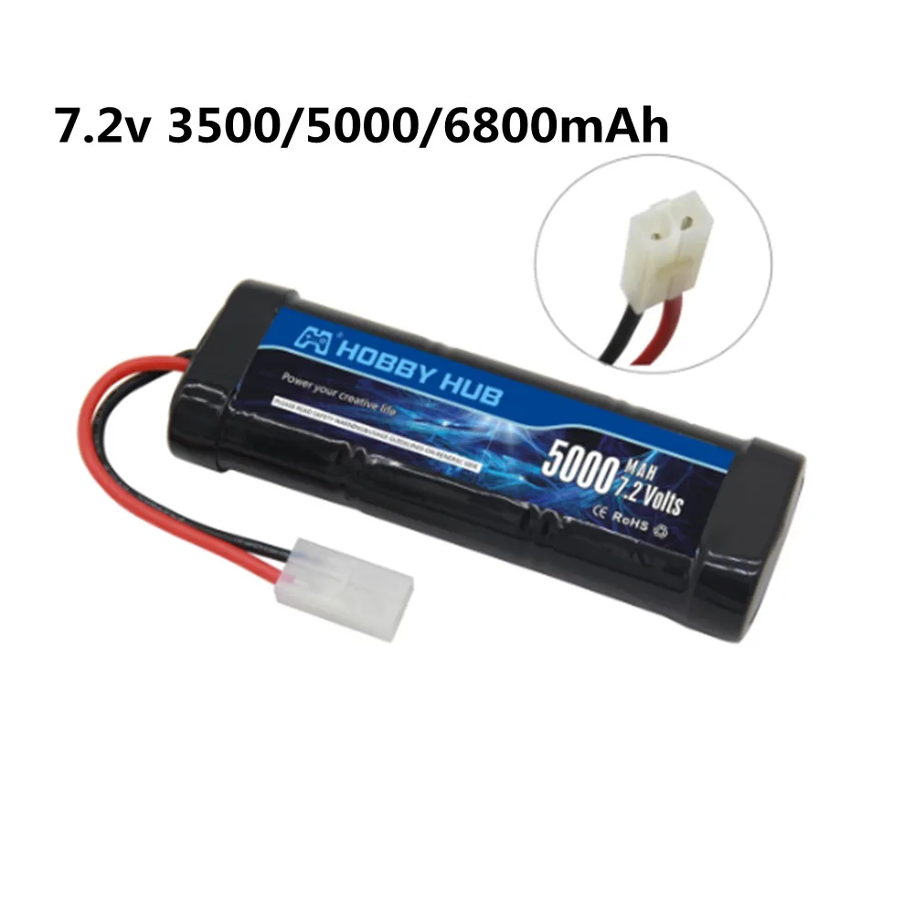 7.2V 3500mah 5000mAh 6800mah Ni-MH Rechargeable Battery Tamiya Connector Kep-2p Plug for RC Racing Cars Boats Off-road vehicle