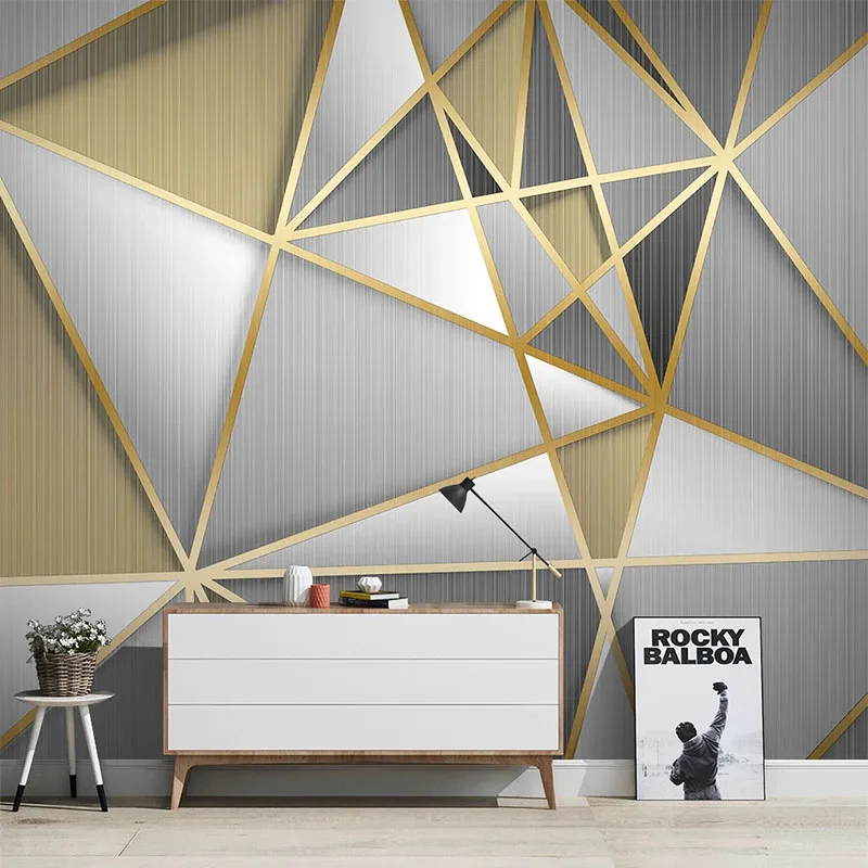 

Custom 3D Wallpaper Modern Fashion Minimalist Light Luxury Geometric Lines Photo Wall Murals Living Room TV Sofa Decor 3D Fresco