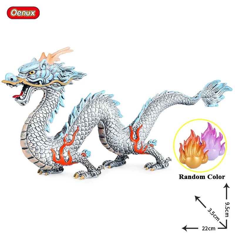 Oenux Simulation Chinese Mythological Flying Dragon Model Legendary Animal Action Figure PVC Collection Lifelike Kids Toy