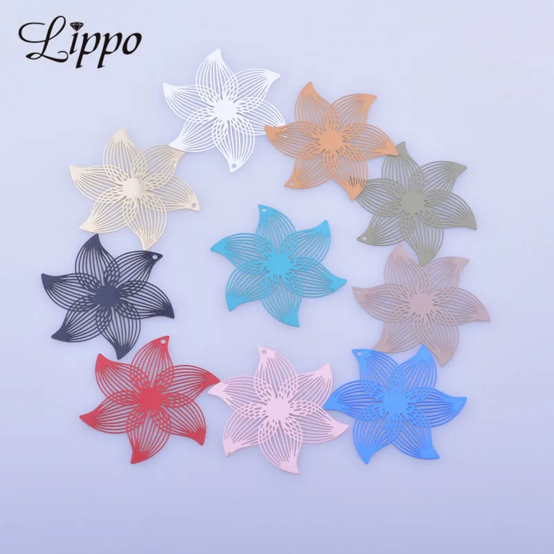 30pcs AB5789 45mm Filigree Flower Charms