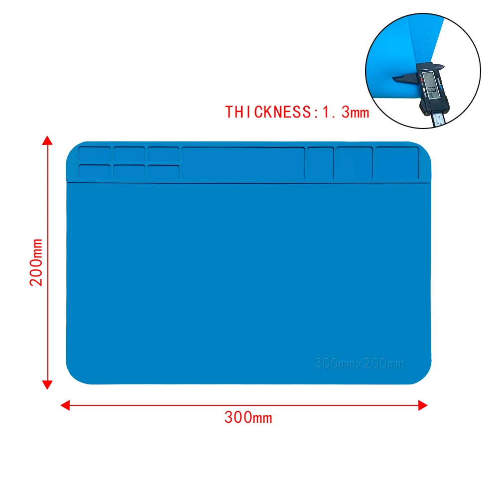 Imagem -02 - Esteira de Solda Antiestática Esd Resistente ao Calor Esteira de Trabalho de Isolamento Kit de Estação de Solda Silicone Repair Pad Plataforma de Manutenção