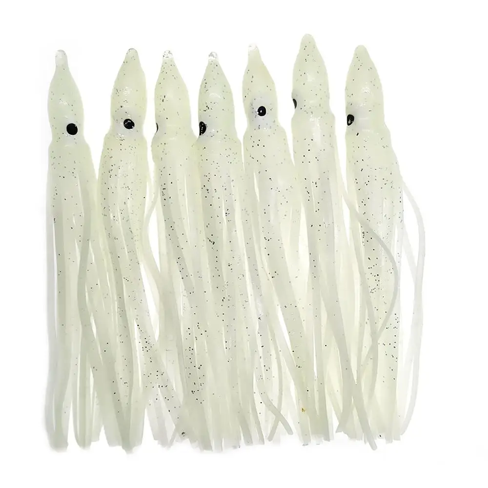 20/100/500pieces Squid Skirts Luminous Soft Lure 5cm/9cm/11cm Glow Fishing Lure Octopus Rubber Artificial Bait pesca Wobblers