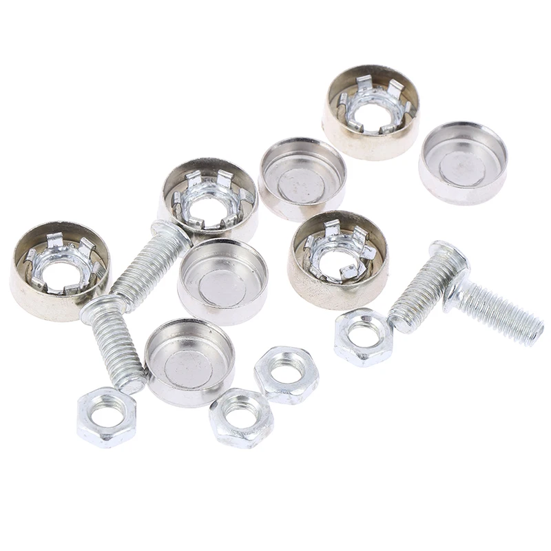 4Pcs/Set alloy Chrome Anti-theft Screws Car License Plate Bolts Frame Screws