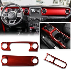 for Jeep Wrangler JL 2018 2019 Red Center Console Dashboard Cover Trim Instrument Panel Trim Kit