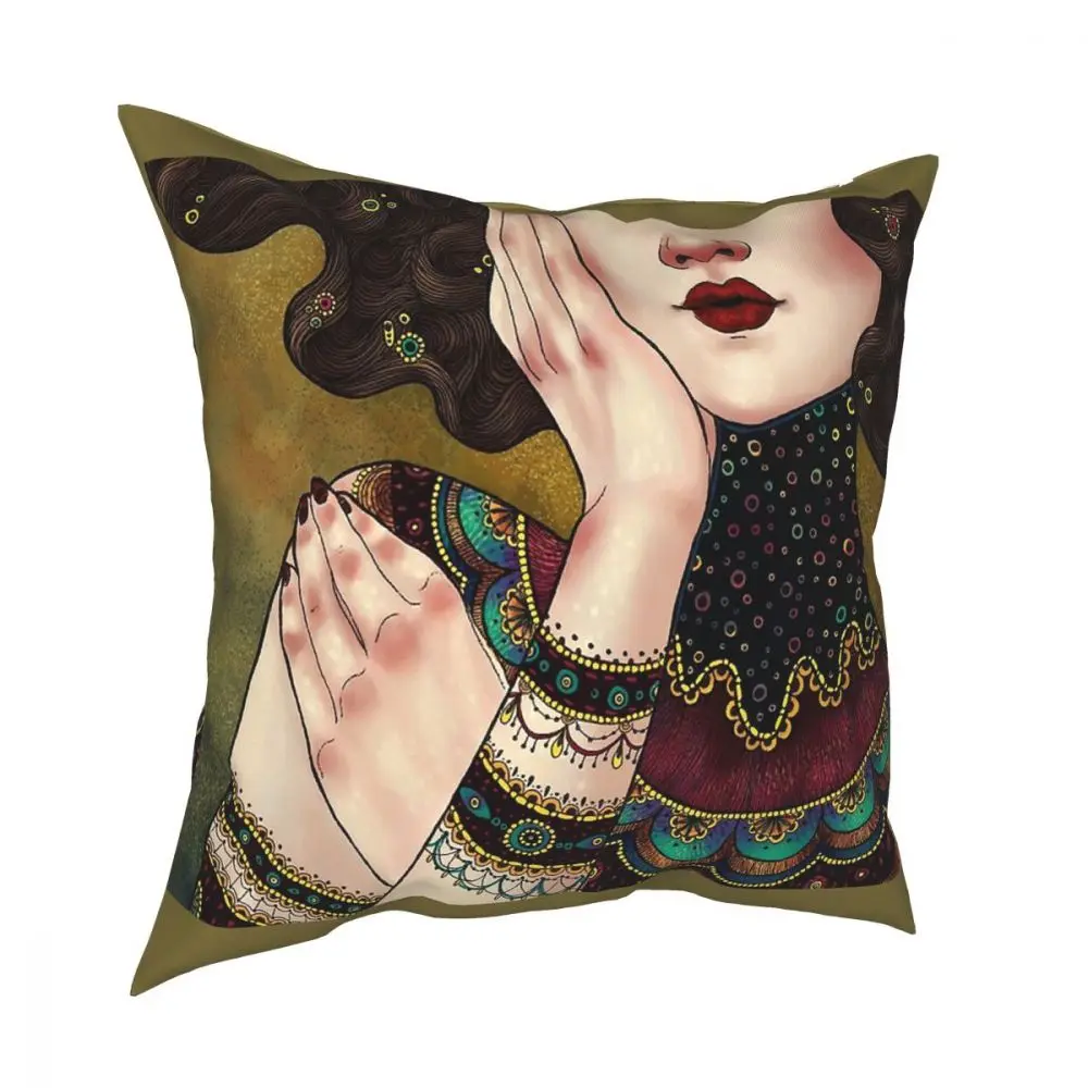 

Klimt Muses Square Pillow Case Polyester Cushions for Sofa Gustav Klimt Freyas Art Customized Pillowcase