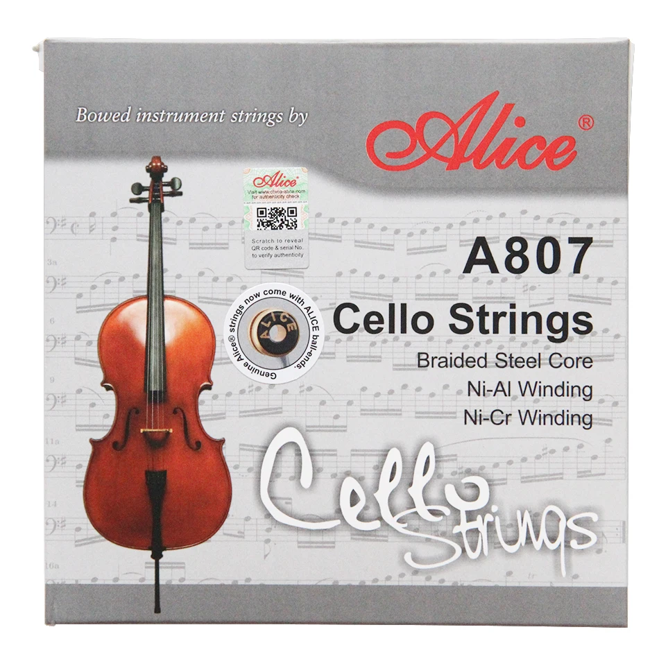 

Alice A807 Cello Strings Braided Steel Core