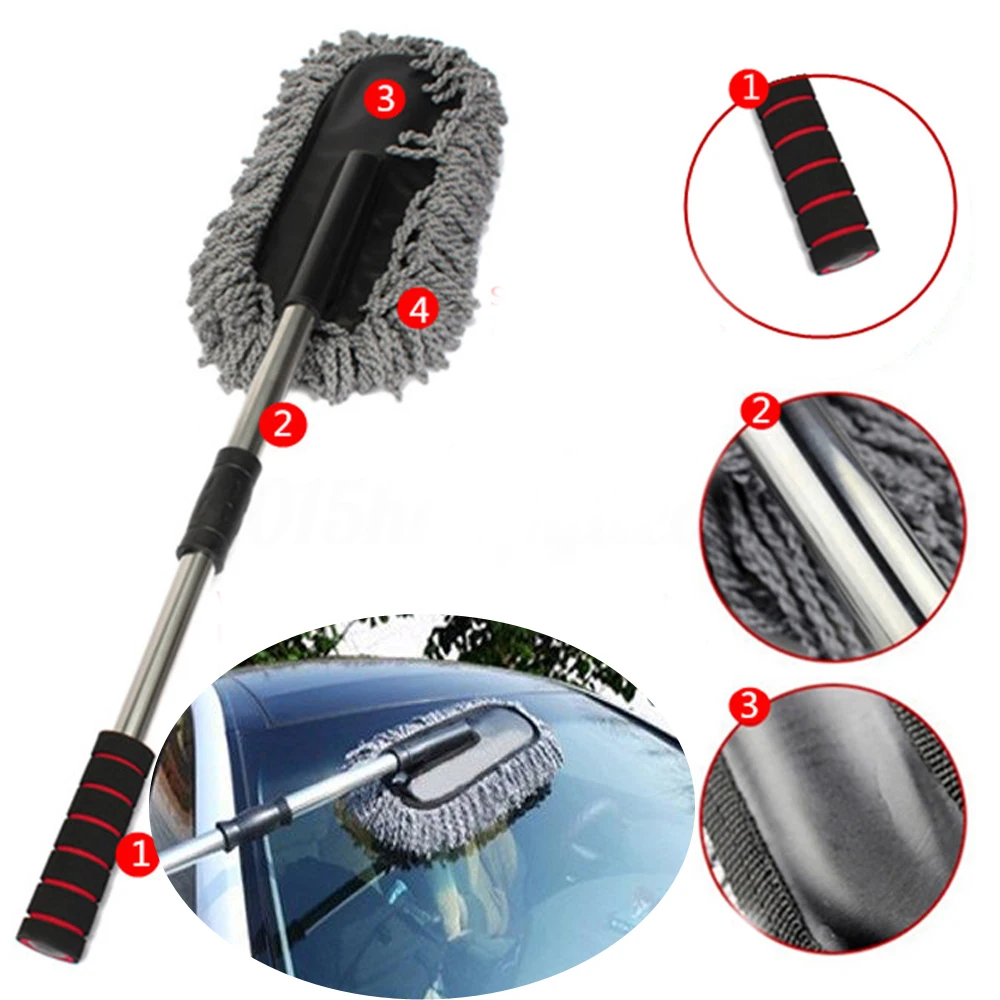 1pc Car Cleaning Brush Mop For Auto Roof Window Duster Windshield Cleaner Cleaning Tool Accessories Motor Kitchen ATV Cleaner