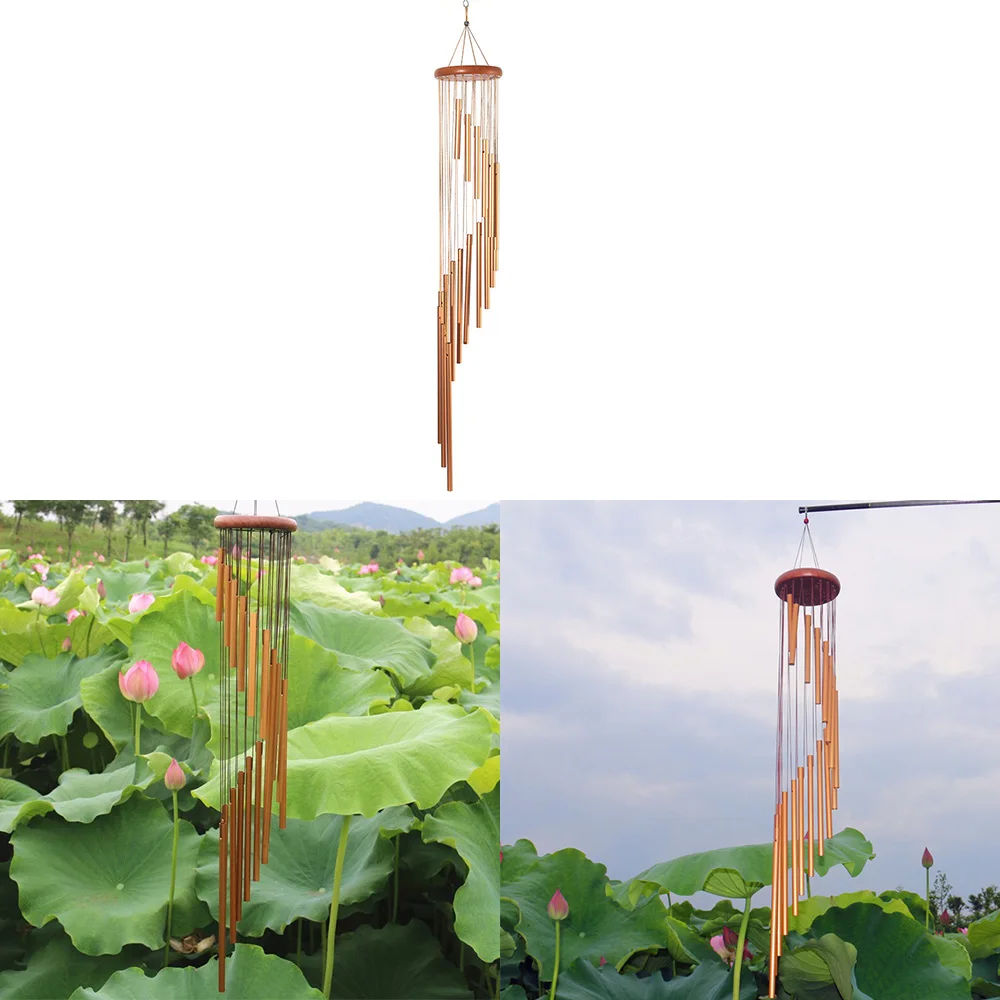 Nordic Classic Handmade Ornament Garden Patio Outdoor 18 Tubes Wall Hanging Wind Chimes Metal Wind Bells Home Decor