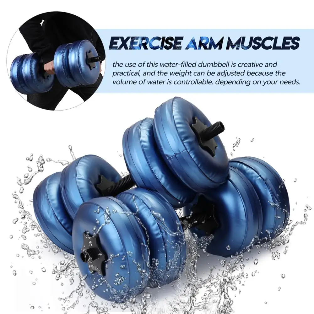 Adjustable Water-filled Dumbbell Set Heavey Weights Workout Exercise Fitness Equipment Gym Home Bodybuilding Blue 16-20/20-25 KG