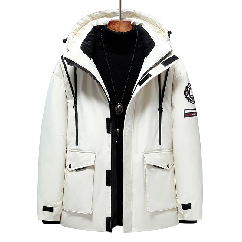Down jacket men's short thickened 2021 new handsome youth trend coat 90 White duck down jacket fashion brand Keep warm coldproof
