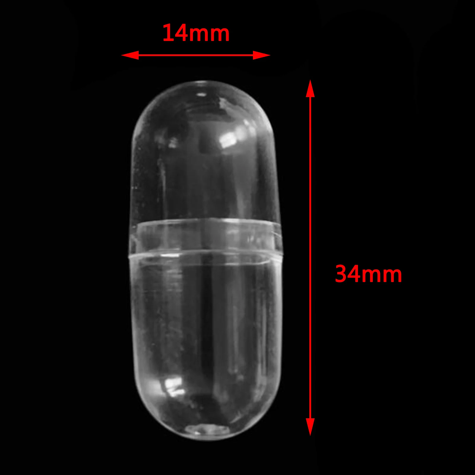 Set of 100 Mini Empty Clear Capsule for Lipstick Cosmetic DIY Containers Mini Plastic Empty Hollow Capsule Pill Case