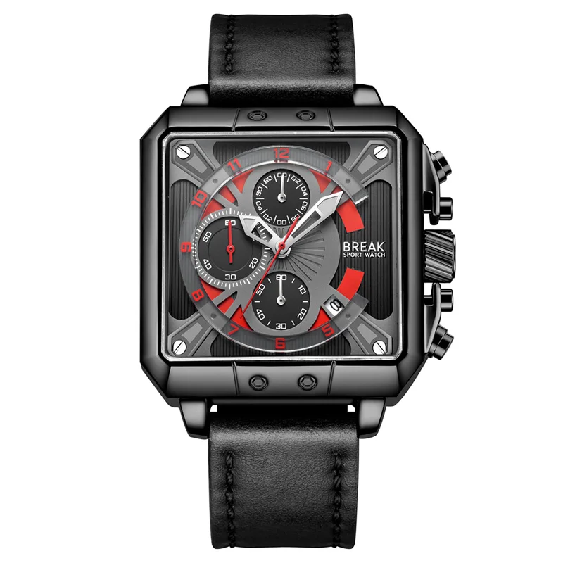 

2023 Men's New Luxury Top Brand Quartz Sport Watch Leather Strap Chronograph Luminous Calendar Gift Wristwatch