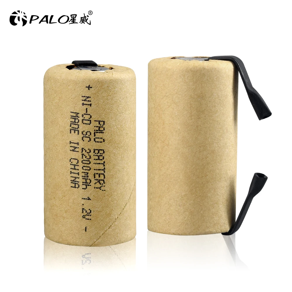 4-20PCS SC 2200mAh 1.2V Rechargeable Battery 1.2 V Sub C NI-CD Cell with Welding Tabs for Electric Drill Screwdriver Battery