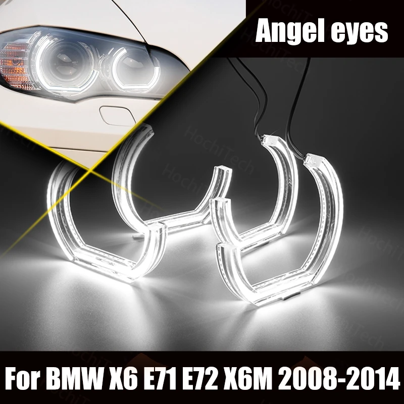 

Cut Style Day Light Halo Ring LED Angel Eyes Kit DRL Crystal Angel Eyes for BMW X6 E71 E72 X6M 2008-2014 DTM Style