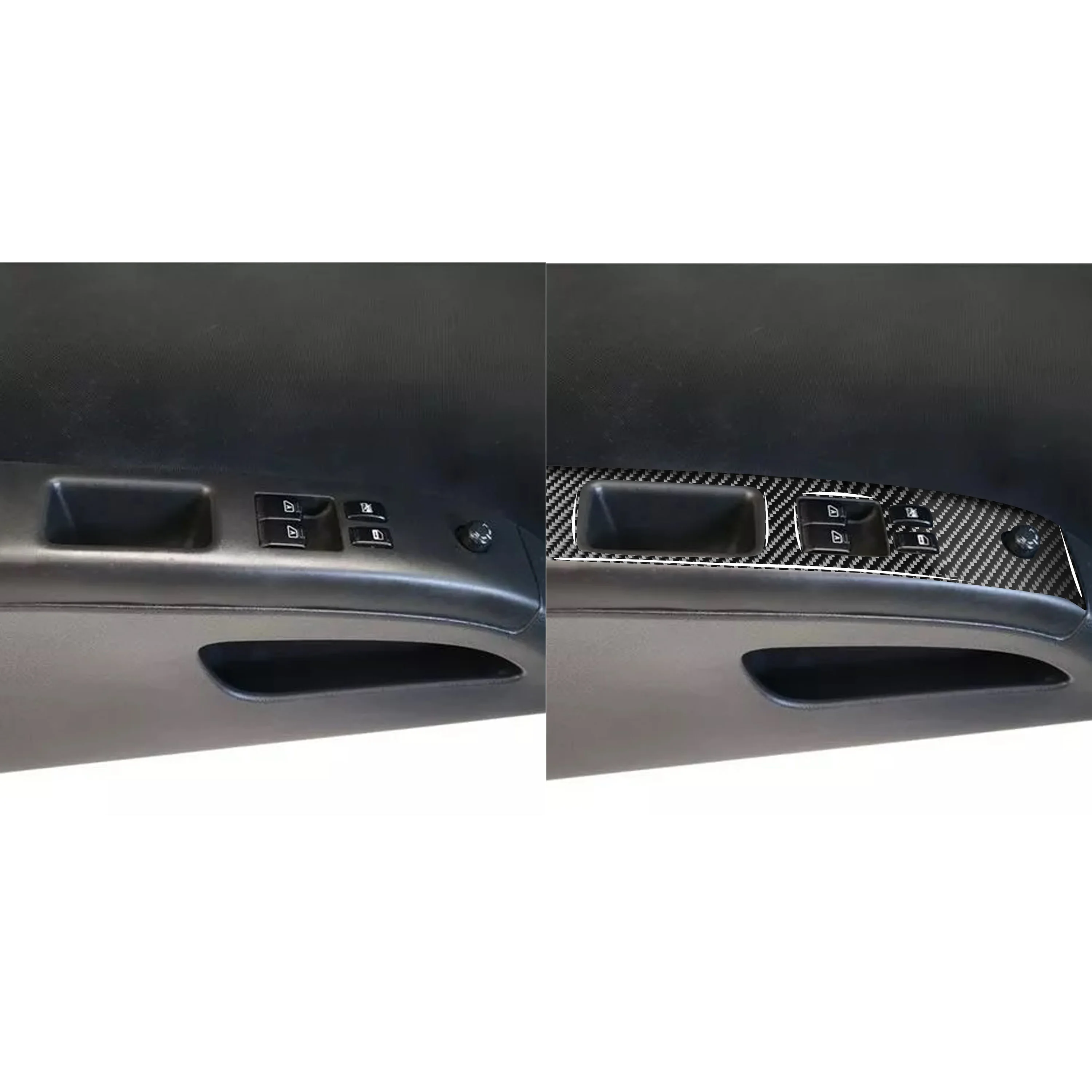For Nissan 350Z Z33 2003-2005 Accessories Car Carbon Fiber Door Control Panel Window Lift Switch Button Cover Sticker