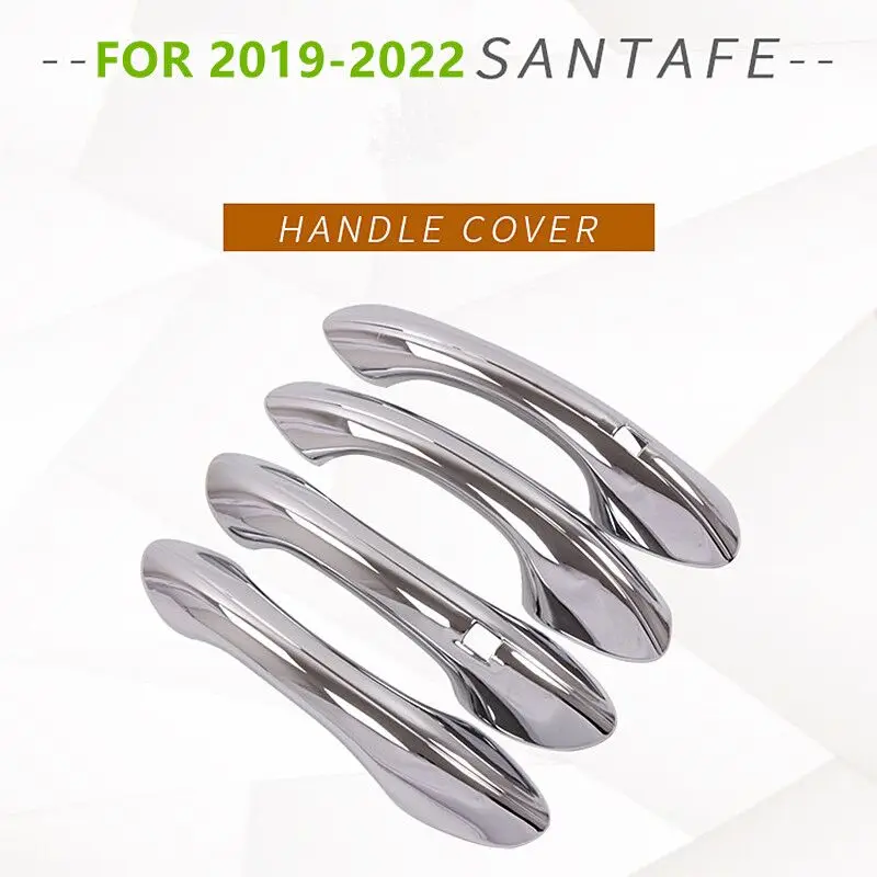 For Hyundai Santa fe Santafe 2019 2020 2021 2022 Chrome Car Door Handle Bowl Cover Decor Trim Sticker Styling Accessories