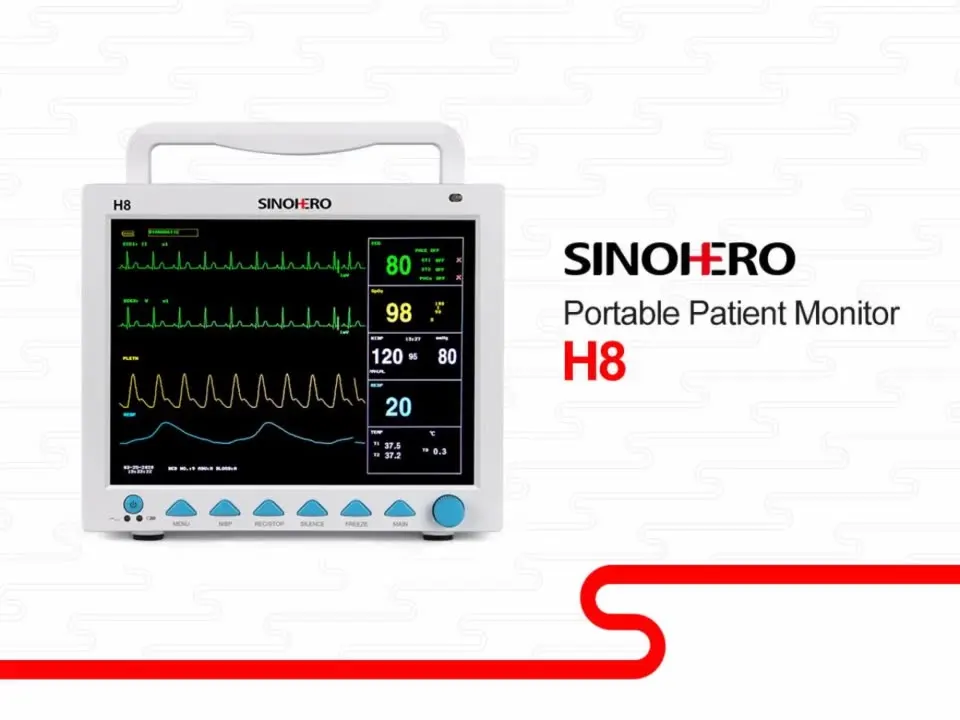 SINOHERO H8-VET 12.1 inch Veterinary Capnograph Vital Sign Monitor With Etco2 Sensor