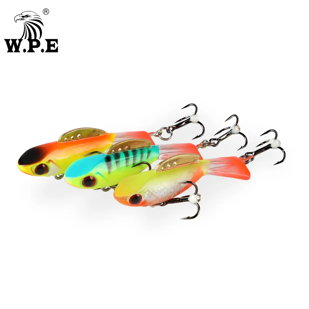 W.P.E-señuelo de pesca de invierno, 1 pieza, 46mm/55mm, 15 colores, señuelo duro, equilibrador, aparejos de pesca, plomo, Jigging, cebo Artificial