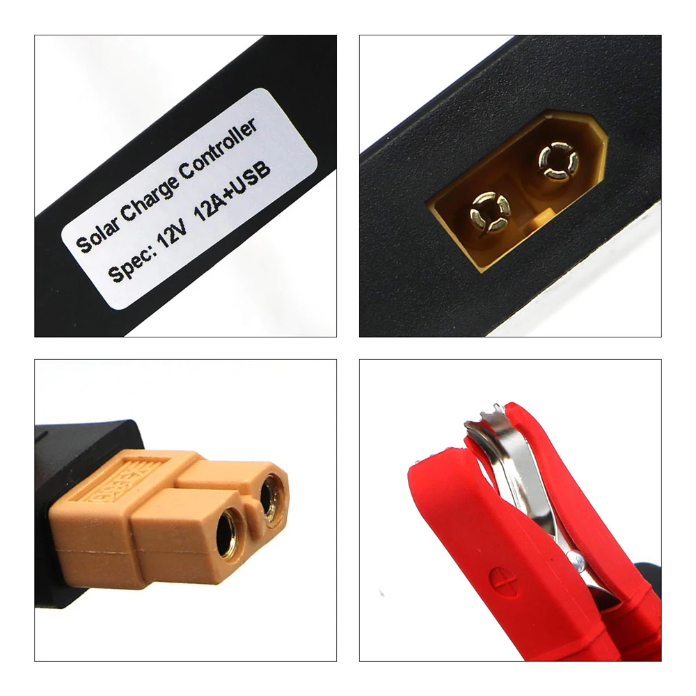 DOKIO مرنة قابلة للطي الألواح الشمسية وحدة تحكم مخصصة للطاقة الشمسية لبطارية 12 فولت USB وحدة تحكم بالطاقة الشمسية 10A/20A وحدة تحكم بالطاقة الشمسية