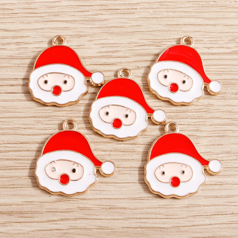 10 stücke Mix Emaille Weihnachten Charms für Schmuck Machen Santa Claus Baum Handschuhe Charms Anhänger für DIY Halsketten Ohrringe Geschenke – Detail 40