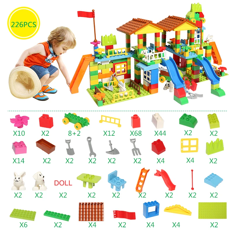 Big Size Building Blocks Amusement Park DIY Figures Brick Assembly Bricks Construction Block Toys For Children Kids Gift