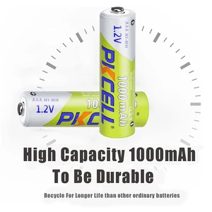 Reloadable Battery Battery AAA Battery of AAA AAA of the 3A 1.2 mAh Battery for Lantern Toys 10 PCES PKCELL 1000 V NI-MH AAA 8 Main Sales Battery AAA Rechargeable - №3