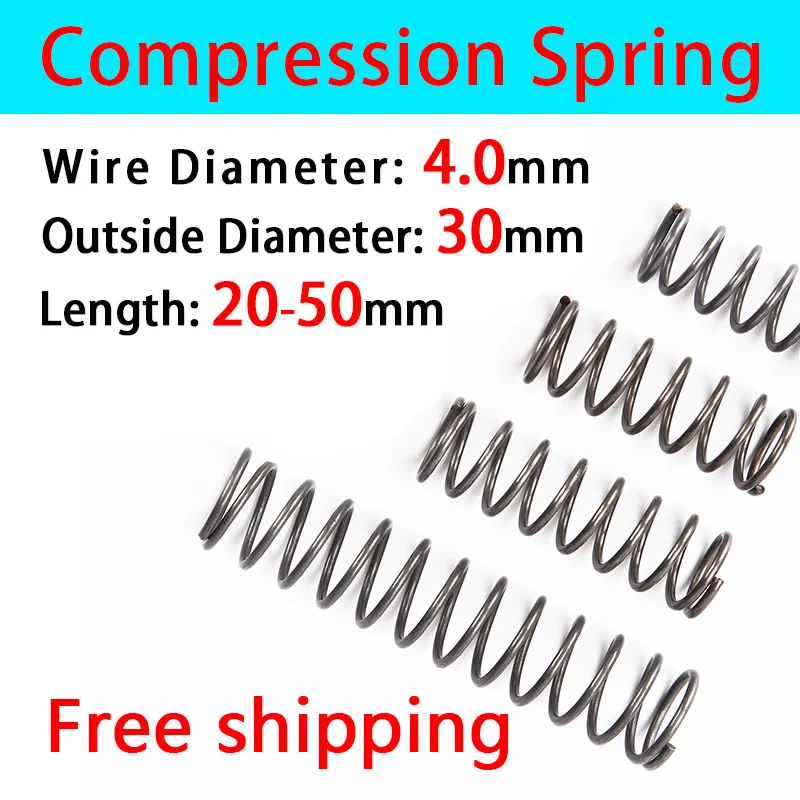 

Line Diameter 4.0mm, External Diameter 30mm, Length 20mm-50mm Compressed Spring Return Spring Pressure Spring Cash Sale