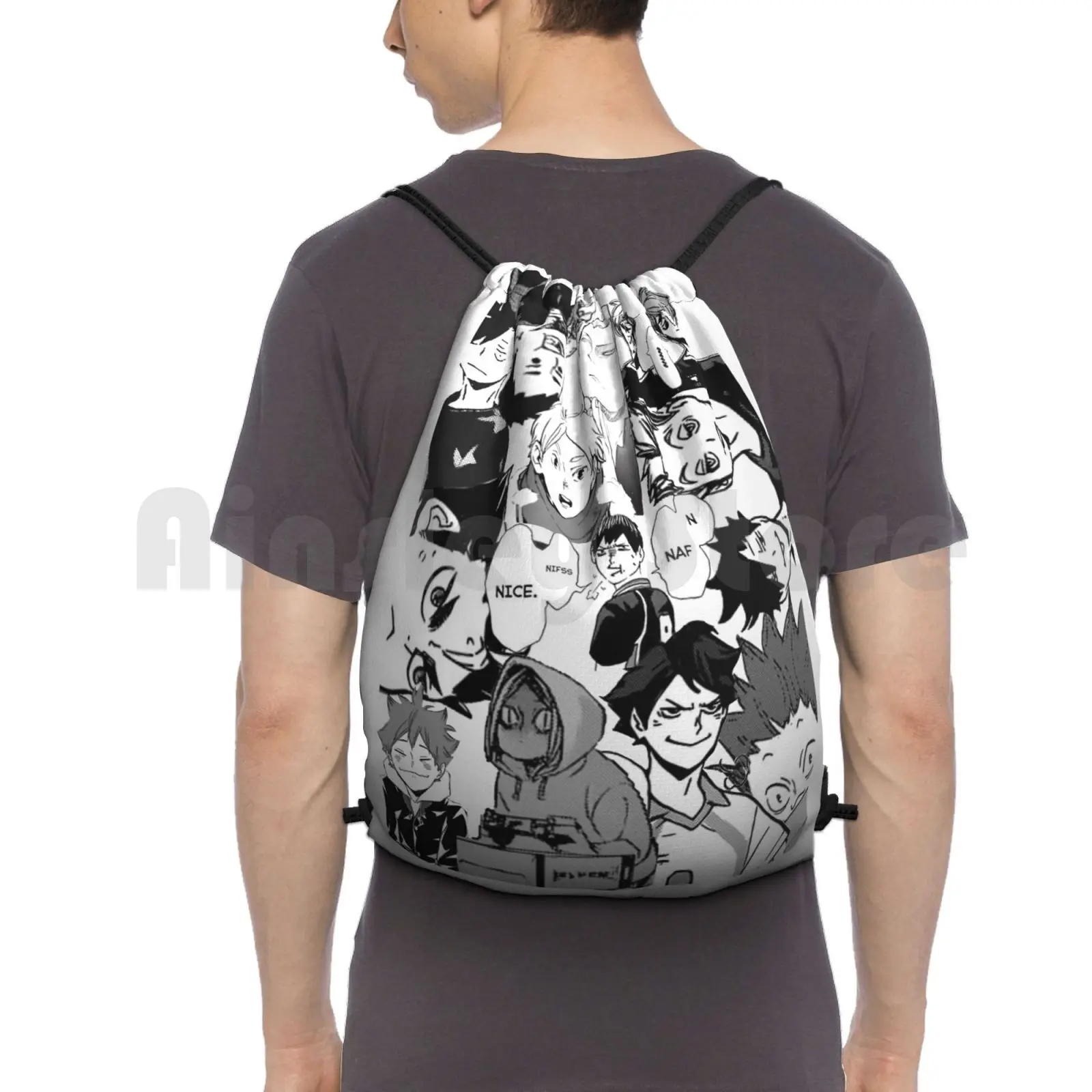 Anime Tees , Cases , Pillows , Mig And Notebooks ? ? ? Backpack Drawstring Bags Gym Bag Waterproof Anime