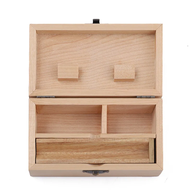 Wooden Tobacco Herb Storage Box Stash Case Cigarette Tray Natural Handmade maker For grinders Smoking Pipe Accessories DIY tool