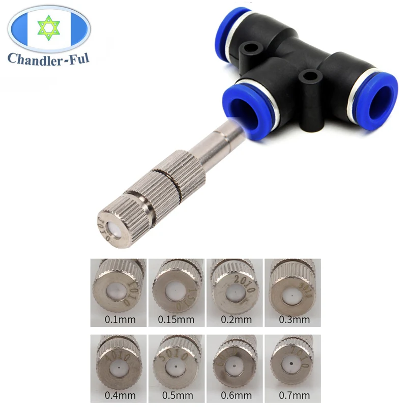 10PCS Mist Cooling Slip Lock Nozzle With Filter Inside 6mm Low pressure Atomization Micro-nozzles Garden Irrigation Spray