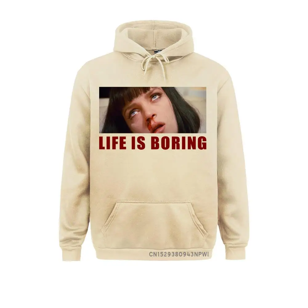 Life Is Boring Pulp Fiction Wallace Hoodie QUENTIN MOVIE Sweatshirt For Man Winter Hoody Sportswear Coats Fashion