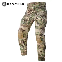 Pantalones de combate G3 + almohadillas elásticas, pantalones tácticos militares, equipo táctico del Ejército de EE. UU. CP, pantalones tácticos para exteriores, pantalón de trabajo informal de carga Airsoft