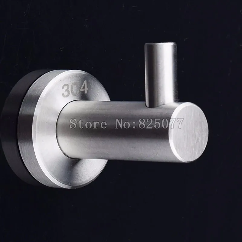 Brand New 4PCS 304 Stainless Steel Wall Mounted Hook Robe Hooks Coat Hat Rack Single Hooks Hangers + Screws Home Applicable