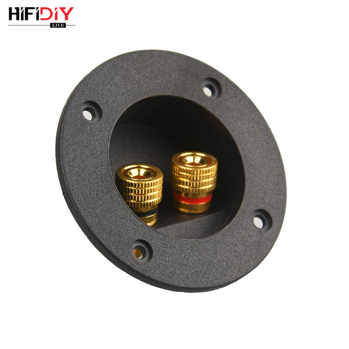 HIFIDIY LIVE Square circle (Install Hole 49-76) speaker junction Box  Terminal Shell 2 copper Binding Post Wire Cable Connector