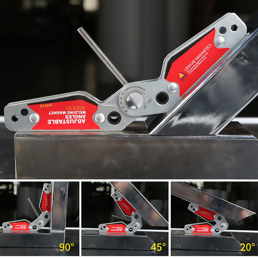 LISHUAI Big Size 20-200 degree Adjustable Angles Magnetic Welding holder/Welding Magnet for Welding and Fabrication