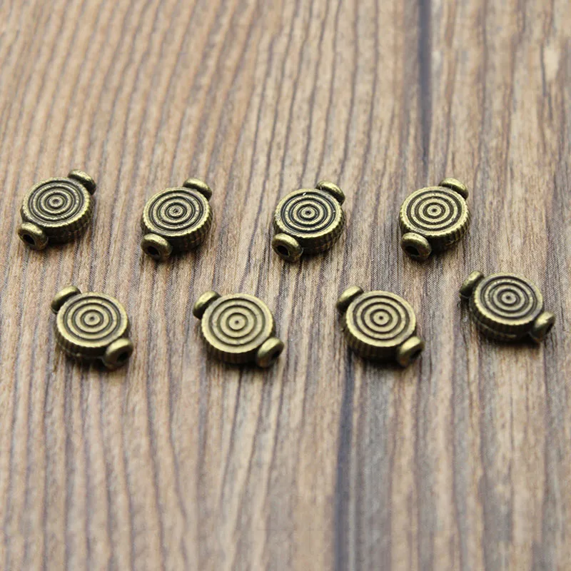 30pcs 7x10mm DIY Spacers Beads Charms for Jewelry Making Antique Bronze Small Hole Beads fits Earring Necklace Jewelry Findings