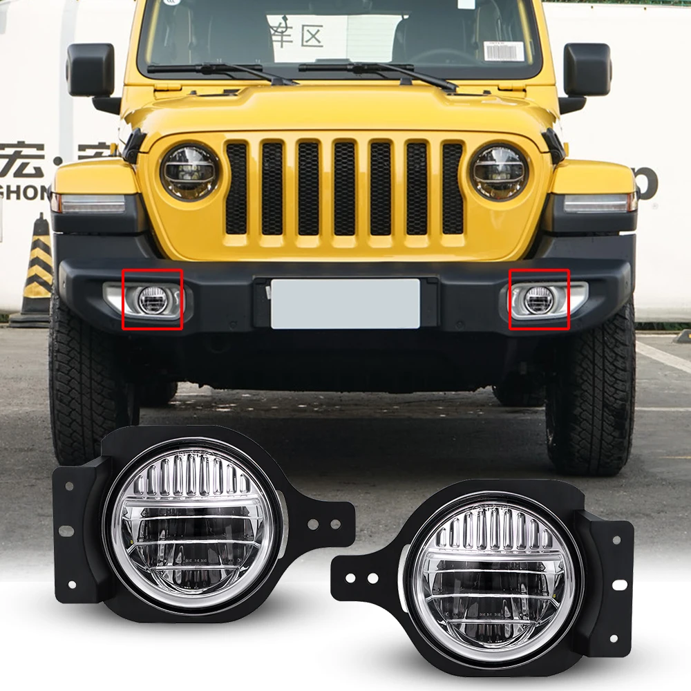 

4 inch LED Fog Lamp Pulg in Play LED Fog Lights For Jeep-Wrangler JL 2018 2019