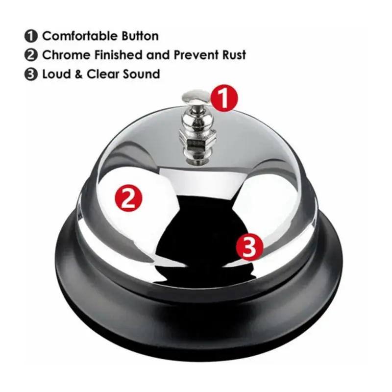 1Pcs Desk Kitchen Hotel Counter Reception Christmas Craft Bell Restaurant Bar Ringer Call Bell Service Ring Restaurant Call Bell